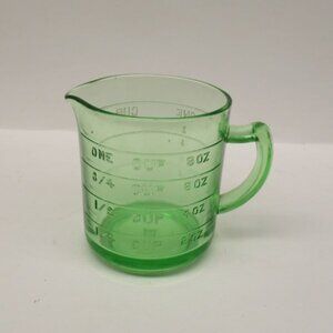 Hazel Atlas Depression Glass Green ONE CUP One Spout Measuring Cup